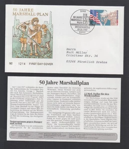BRD 1997 FDC/Beleg +Beschr. - 550 Jahre Marshallplan Kinder in den Trümmern - Picture 1 of 1