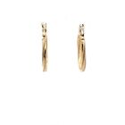 18K Saudi Gold Earrings Hoops Textured Small Fine Jewelry 1.09 grams