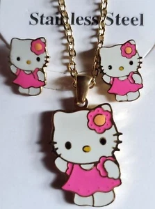 Hello Kitty jewelry Set. Stainless Steel Cartoon Jewelry . Girls Jewelry Set. - Picture 1 of 1