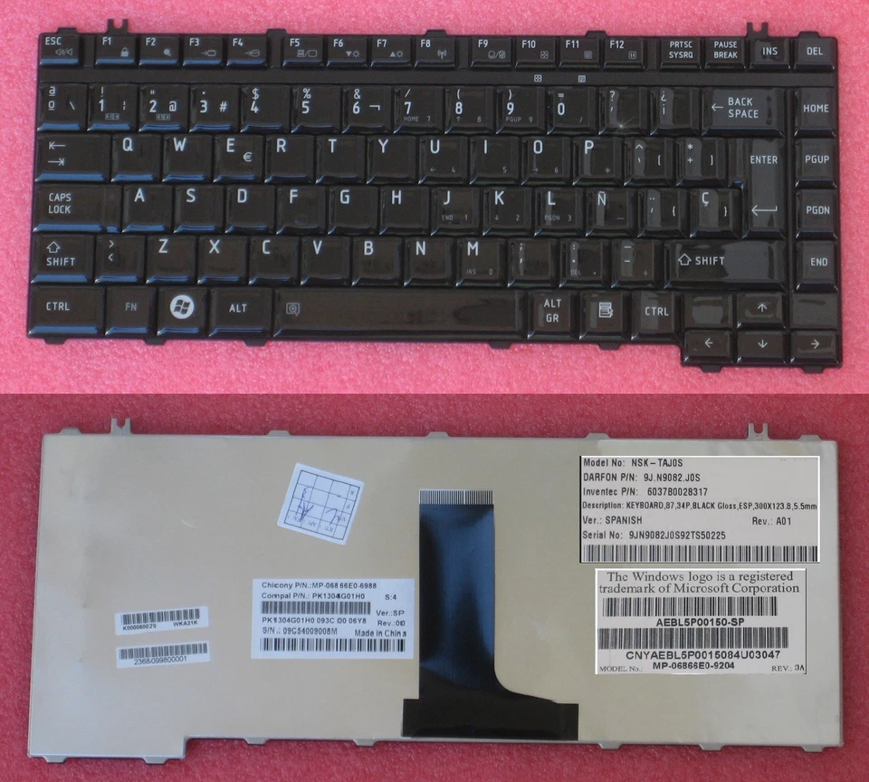 Keyboard qwerty Spanish TOSHIBA Satellite A300 MP-06866E0-9204 NSK-TAJ0S - Image 1 of 1