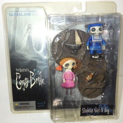 McFarlane Corpse Bride Series 1 Skeleton Girl & Boy Figure from Japan Rare New - Image 1 of 4