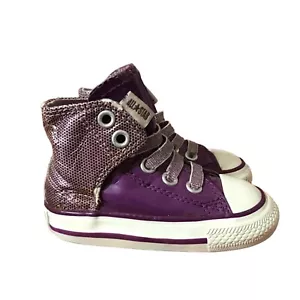 Converse Sneaker Toddler 4 RARE Patent Purple Sparkle Shine Holiday Collection - Picture 1 of 11