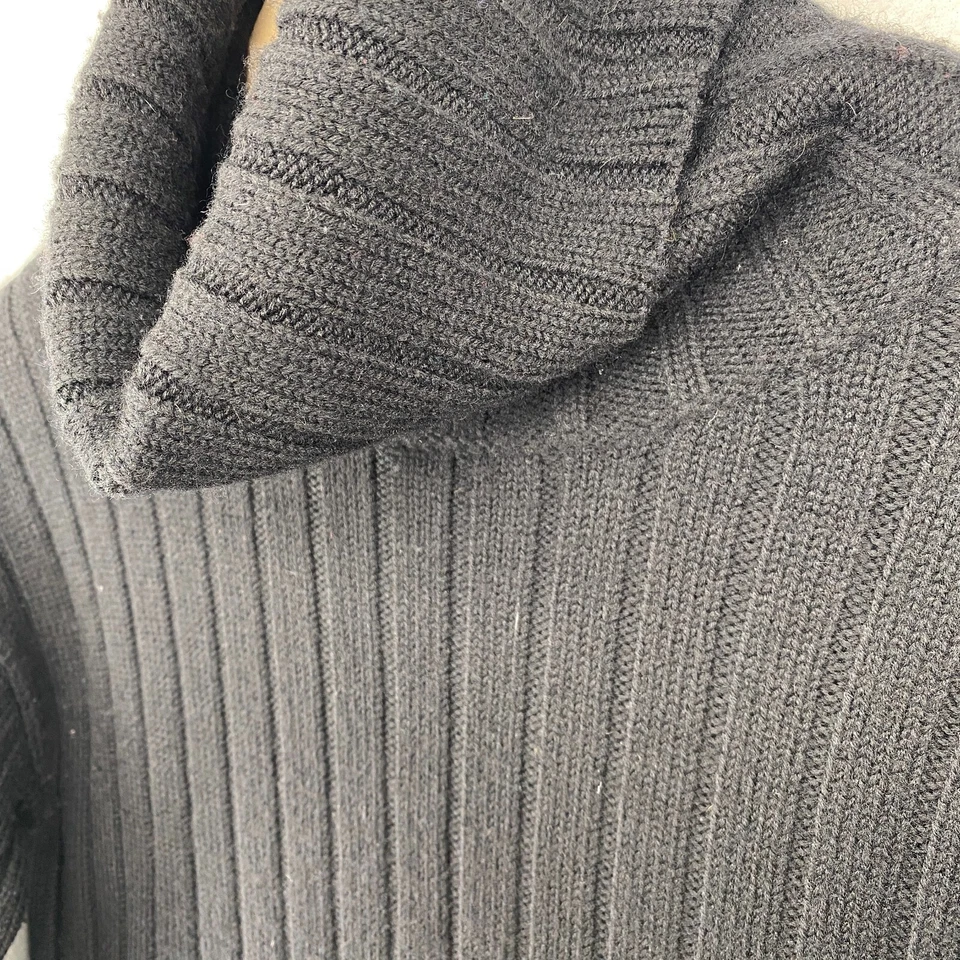 DKNY Sweater Womens M Wool Ribbed Jumper Turtleneck Long Sleeve Pullover Black - Image 1 of 4