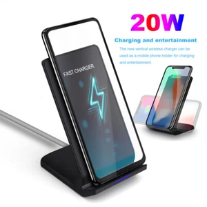 20W Fast Wireless Charger Charging Stand For Samsung S21 S20+ S9 Note 20 10 9 - Picture 1 of 12