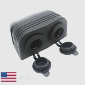 Enchufe de toma de corriente doble impermeable marino de 12 V para motocicleta/coche/barco - Imagen 1 de 4