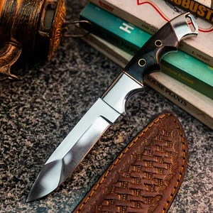 9.4" HUNT IT ANTLER HAND MADE SKINNING MILITARY EDC COMBAT DAMASCUS SURVIVAL - Picture 1 of 12