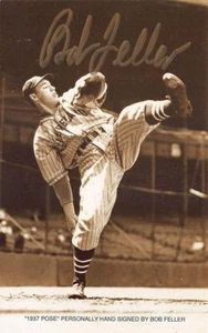 Cleveland Indians Bob Feller autografo 3,5 x 5,5" fotografia - Foto 1 di 1