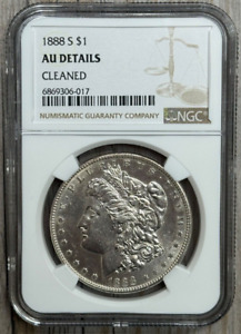 1888 S Morgan Silver Dollar NGC Almost Uncirculated, Semi-Key Date Coin