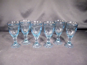 Noritake Sweet Swirl Wine Glasses Light Blue Set of 6 - Picture 1 of 12