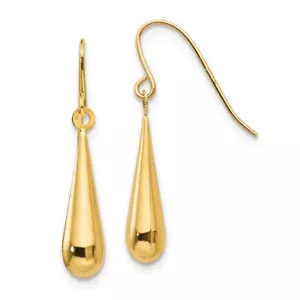Real 14kt Yellow Gold Madi K Teardrop Dangle Earrings - Picture 1 of 5