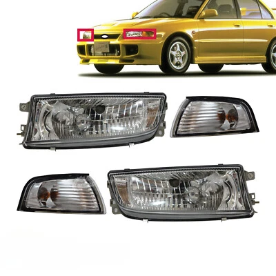 Headlights&Corner Lights Set Chrome For 1997-2001 Mitsubishi Mirage Lancer EVO4 - Image 1 of 4
