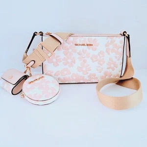 Michael Kors Jet Set Travel Small Crossbody Tech Attachments Powder Blush Pailletten - Bild 1 von 7