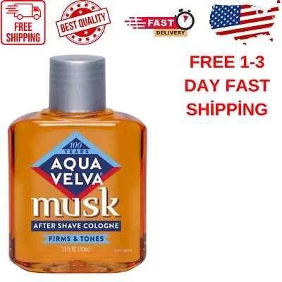 Colonia After Shave Aqua Velva Almizcle Intenso 3.5oz Salpicaduras Aroma Larga Duración, NUEVO Foto 1 de 4