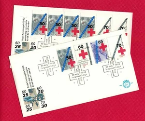 ZAYIX - 1983 Netherlands B589-B592, B592a FDC - set/booklet pane - Red Cross - Picture 1 of 3