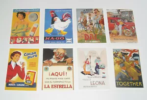 Lot de 8 Carte Postale Reproduction Affiche Publicitaire Ancienne Pub - Foto 1 di 1