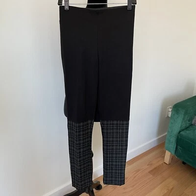 Pantalones elásticos de rayón a cuadros negros marca EQUESTRIAN Milo 222 usados en excelente estado talla XS Foto 1 de 4