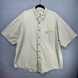 Vintage Eddie Bauer Shirt Mens Size XXL Khaki Tan Twill Hiking Utility Safari - Picture 1 of 8