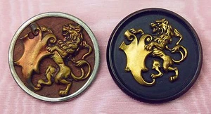 BOT-017 PAIR OF BUTTONS. WOOD. CHISELED METAL. GILDED.FRANCE (?). END XIX. - Picture 1 of 1