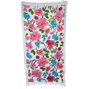 Vintage Target Home floral bath towels pink white Cotton 90s 00s hydrangea - Picture 1 of 11