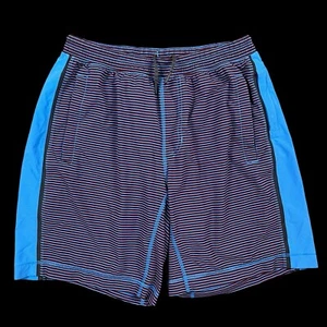 Lululemon Mens Shorts Size Medium Blue Black Striped Pace Breaker 9” Lined Gym - Picture 1 of 13