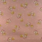 Stofffinder Blumenmuster Pinwale Pika Stoff gelb & weiß Blumen auf rosa BTY