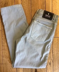 Vtg VERSACE Jeans Couture Baby Blue Denim Jeans 32x30 - Picture 1 of 10