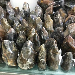 2.2LB Natural Black moonstone quartz crystal The flamerei ki healing  - Picture 1 of 12