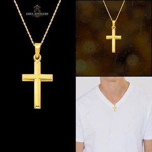 Colgante religioso cruz de oro amarillo de 14 K para hombre y mujer 0,70 gramos - Imagen 1 de 7