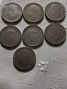 Spanien Münzen 1957, 1975, 1980 & 1982 7 Münzen - Bild 1 von 2