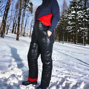 Pantalones de nylon brillante nylon brillante 1K peto pantalones 7 colores XS-5XL 15 mm relleno - Imagen 1 de 11