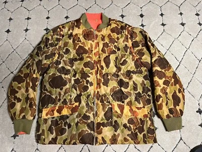 Cabela’s Duck Camo Hunting Jacket Reversible Hi Vis W/ Detachable Sleeves - Image 1 of 4