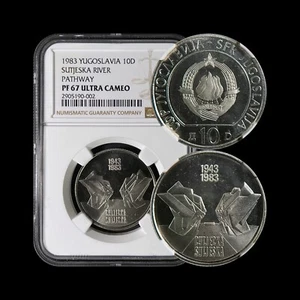 YUGOSLAVIA. 1983, 10 Dinara - NGC PF67 - Top Pop 🥇 Sutjeska Battle, Pathway - Picture 1 of 5