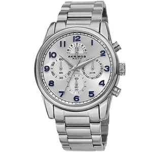 Herren Akribos XXIV AK1042SS Chronograph Silber Edelstahl Armbanduhr - Bild 1 von 1