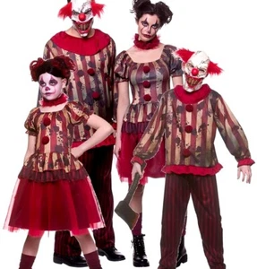 CLOWN VINTAGE Halloween Fantasy Abito Costume Famiglia IT Pennywise Adulto Bambino - Foto 1 di 9