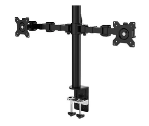Amazon Basics Dual Monitor Stand with Height Adjustable Arm Mount Screen Tilt - Photo 1/6