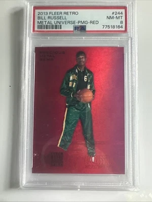Bill Russell 2013-14 Fleer Retro Precious Metal Gems "95-96 Metal" Red PMG PSA 8 - Image 1 of 2