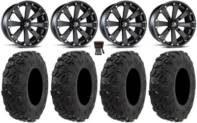 MSA Kore 14" Wheels Black 28" Harvester Tires Arctic Cat TBX TRV MudPro - Image 1 of 4