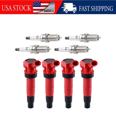 4PCS Ignition Coils & Spark Plugs For 2011-2015 Kia Optima Hyundai Sonata UF611 - Image 1 of 4