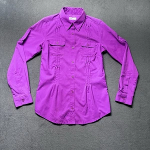 Columbia Omni-Shade Button Front Shirt Damen XS Lila Langarm Wandern - Bild 1 von 10