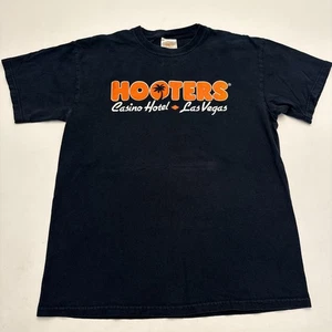 Vintage Hooters Las Vegas Casino Hotel T-Shirt M Black Double Side Graphic Tee - Picture 1 of 10