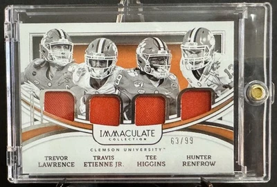2022 Immaculate Lawrence/Etienne/Higgins/Renfrow Collegiate Quad Relic /99 - Image 1 of 2