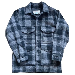 FILSON Mackinaw Cruiser Jacket Gray Black Check Size 38 Wool USA F/S - Picture 1 of 5