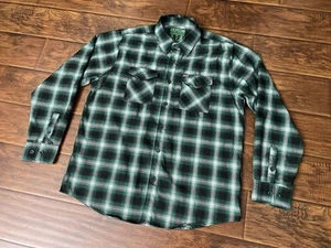 Camicia Dixxon Flannel Co. Emerald Isle da uomo verde a quadri con bottoni in flanella XL - Foto 1 di 10