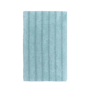 Knightsbridge Linear 220 GSF Reversible Bath Rug 20 x 30 - Light Blue - Picture 1 of 5