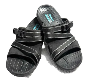 SKECHERS Outdoor Lifestyle Ladies Sz 8 Perfect Planning Slide Reggae Black - Picture 1 of 7