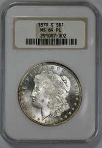 1879-S Morgan Silver $1 Dollar NGC MS 64 PL Proof Like - Picture 1 of 5
