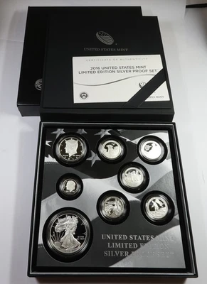 2016 US Mint Silver Proof 8 Coin Set with American Eagle w OGP #57875T - Image 1 of 4