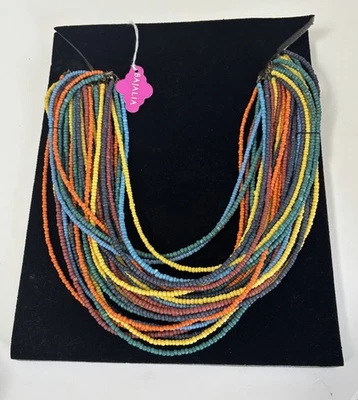 BAJALIA разноцветный/мультистранд (36) бисером заявление регулируемой длины ожерелье - Изображение 1 из 4