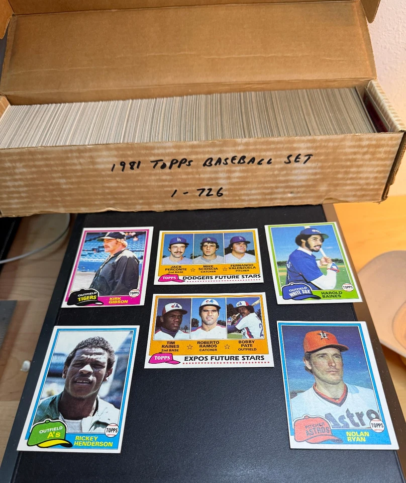 Juego completo de béisbol Topps 1981 (792 tarjetas) casi nuevo  Gibson / Baines / Raines RC Foto 1 de 4