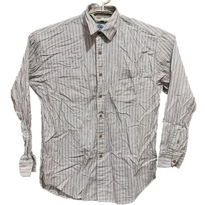 Cambridge Classics Men Button Up Shirt Size M Pink Blue White Stripe 100% Cotton - Picture 1 of 7